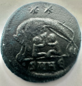 Moneda Comemorativa a orasului Roma . Batuta sub Constantine cel Mare ( 330-334 AD ). - Img 2