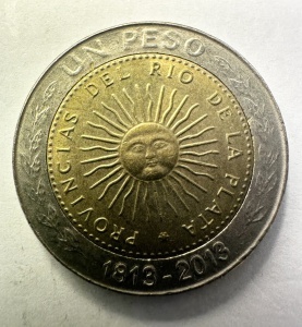 Moneda Comemorativa - Argentina - 1 Peso 2013 - 200 de ani de la prima monedă națională a Argentinei (1813–2013).
