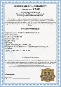 Monedă Franța – 5 Centimes – L’An 8 (1799–1800) – Atelier BB Strasbourg – Prima Republică - Img 3