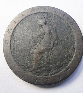Moneda Regatul Unit - George III - Cartwheel Penny 1797 - Img 2
