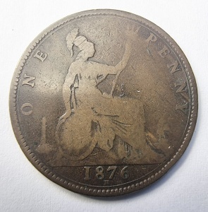 Moneda Regatul Unit - Victoria - 1 Penny 1876 - Img 2