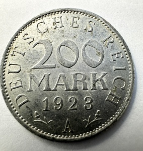 Moneda Republica de la Weimar ( Germania ) - 200 Mark 1923