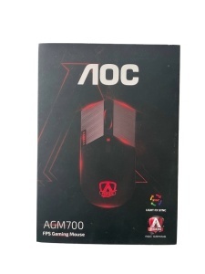 Mouse gaming cu fir AOC Agon AGM700, Iluminare RGB, 16000 dpi, pastile greutati,Negru - Img 4