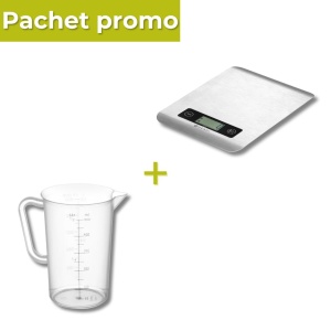 Pachet Cantar bucatarie digital 5kg + Cana gradata 1L - Img 1
