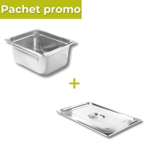 Pachet Tava GN 1/2 150mm 8.4L + Capac GN 1/2 Profi Line - Img 1