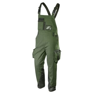 Pantaloni de lucru cu bretele CAMO olive, marimea S