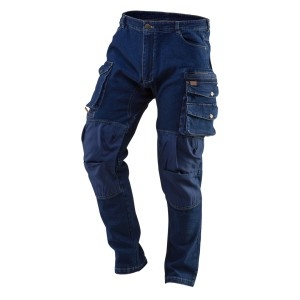 Pantaloni de lucru DENIM, cu intarituri la genunchi, marimea L