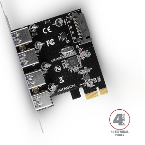 PCI Express bővítő 4 USB 3.0 porthoz, ömlesztett termék - csomagolás nélkül, Axagon - Img 3