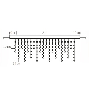 Perdea de lumini, 100 LED, alb, pt exterior, cu legare in serie - Img 2