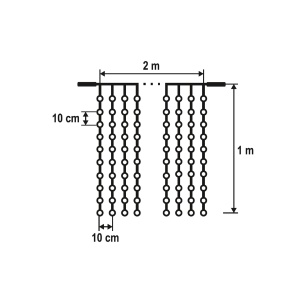 Perdea de lumini LED, 2x1m / 210 LED, inseriabil, alb cald - Img 3