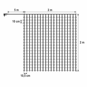 Perdea luminoasă LED DOT, 2x2 m, alb rece - Img 2