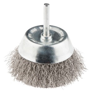 Perie cupa, sarma, cu ax, 50 mm, INOX
