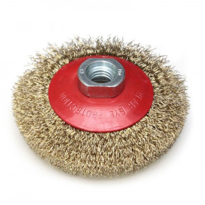 Perie de disc din sarma alama 115mm, filet M14