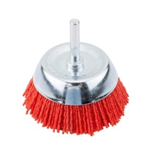 Perie tip cupa 75 mm, nylon, cu tija de 6 mm, pentru lemn
