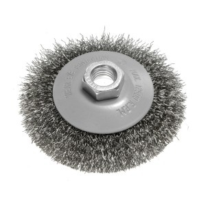 Perie tip roata din sirma de otel incretita, 100 mm, M14