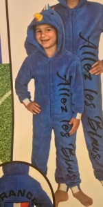 Pijama fluffy tip combinezon cu fermoar si gluga, marime 110-116, calduroasa - Img 3