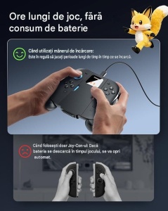 Powerbank / Grip incarcare Joy-Con Nintendo Switch 2, acumulator incorporat 1400mAh, Transnovo - Img 2