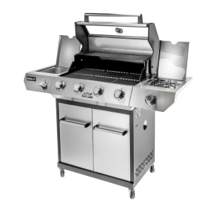 Prémium gázgrill, 5 égő, teljesítmény 17kW, öntöttvas grill, gázpalackos működtetés, Dedra - Img 12