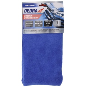 Prosop mare microfibra soft, pufos, 60 x 90cm, albastru, ideal uscare auto, 450 g/m², Dedra - Img 3