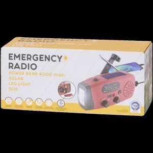 Radio Portabil de Urgență, AM/FM, Acumulator 4000 mAh, Încărcare Solară și Dinamo cu Manivelă, Lanternă LED, Sirenă SOS, Funcție Powerbank, USB-C - Img 3