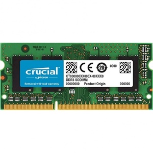 RAM-modul laptophoz/notebookhoz, 8 GB DDR3, 1600 MHz, Crucial, használt