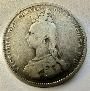 REGATUL UNIT - VICTORIA - ONE SHILLING 1887 ( ARGINT .925 )