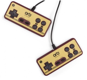 Retro játék, 8bit retro konzol, 274 játék doboz, 2 kontroller, kompatibilis játékok Famicom sárga lemez, RCA AV kábel, tápegység, ORB Gaming - Img 3