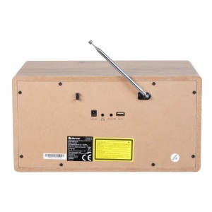 Retro stílusú rádió-CD-lejátszó, FM-rádió, DAB+, színes LCD-kijelző, beépített hangszórók, Bluetooth, USB, távirányító, fa burkolat, világosbarna, DENVER - Img 7