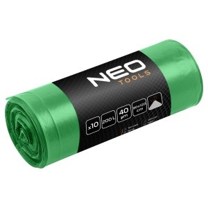 Saci de deseuri 200 L, verde cu banda, 40 mic, 10 buc.