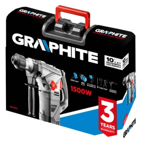 SDS+ 1500W SDS+ rotációs kalapács, 3200/min, 750 fordulat/perc, 3 ÉV GARANCIA, Grafit - Img 4