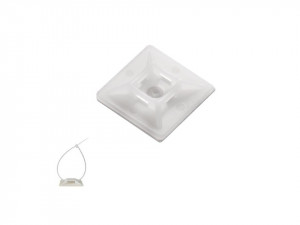 Set 100 prinderi autoadezive pentru bride tip soricel, 28 x 28mm, alb, Benman - Img 1