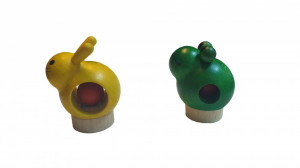 Set 2 figurine lemn ecologic, broasca, iepure, 60 x 43 mm, Sigikid - Img 2