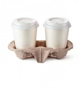 Set 480 suporti pahare cafea, tip cofrag, carton reciclat, suport pentru 2 pahare - Img 3