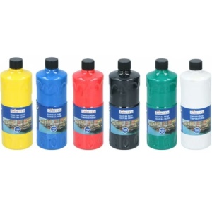 Set 6 culori pentru pictura, TEMPERA, 6 x 500ml ( 3L ), galben, rosu, verde, alb, negru, albastru, Artist&CO - Img 2