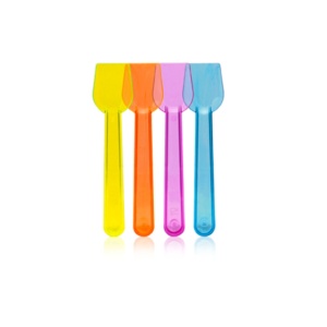 Set 800 lingurite din plastic pentru inghetata, deserturi, multicolore, 75 mm, 1Kg - Img 2