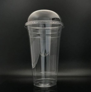 Set 800 pahare cu capac bombat cu orificiu, gradat 500ml, capacitate maxima 630ml, 95mm, LUX