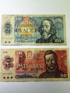 Set Bancnote - Cehoslovacia - 20/50 Korun ( 1987-1988 )