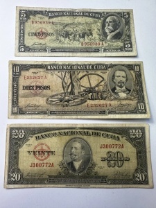 Set Bancnote - Cuba - 5/10/20 Pesos 1958 - Img 3