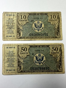 Set Bancnote - Military Payment Certificates - 10/50 Cents 1948 - USA