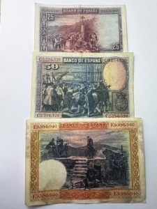 Set Bancnote - Spania - 25/50/100 Pesetas ( 1925-1928 ) - Img 4