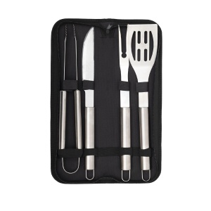 Set BBQ în geantă, 4 bucăți /cuțit, furculiță, paletă, clește/ - Img 2