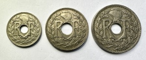 Set Monede Franta - 5/10/25 Centimes 1925-1931 - Img 2
