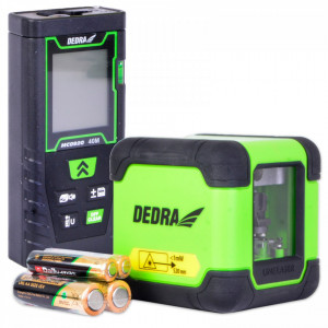 Set nivela laser si telemetru, fascicul laser verde, dioda Osram, 30m, Dedra - Img 5