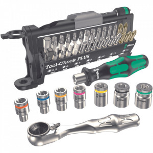 Set profesional mini 39 piese, clichet, tubulare, biti, Wera Tool-Check Plus - Img 4