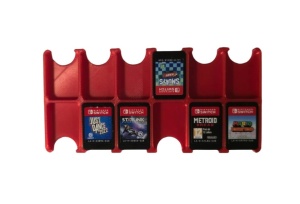 Suport 12 carduri, compatibil carduri Nintendo Switch, rosu