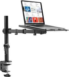 Suport premium, 2 in 1 pentru laptop, monitor, brat articulat, prindere blat birou, ajustabil pe inaltime, greutate suportata 10Kg, Suptek