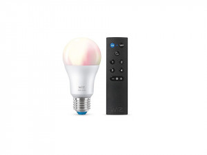 Szett intelligens LED izzó + WiZ RGB távirányító, többszínű Wi-Fi, A60, E27, 8W (60W), 806 lm, meleg fehér fényhőmérséklet, Google Assistant/Alexa/Siri kompatibilis, DETERIORÁLT CSOMAGOZÁS - Img 3