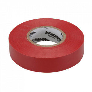 Szigetelőszalag, 19mm széles, 33m hosszú, piros, Fixman