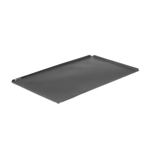 Tava aluminiu perforata Hendi, strat antiaderent negru, 4 margini, 600x400x10mm