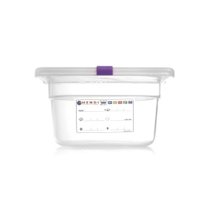 Tava gastronorm Gastronorm 1/4, 265x162x(H) 200 mm, 5.5 litri cu marcaj HACCP, polipropilena, Hendi - Img 2